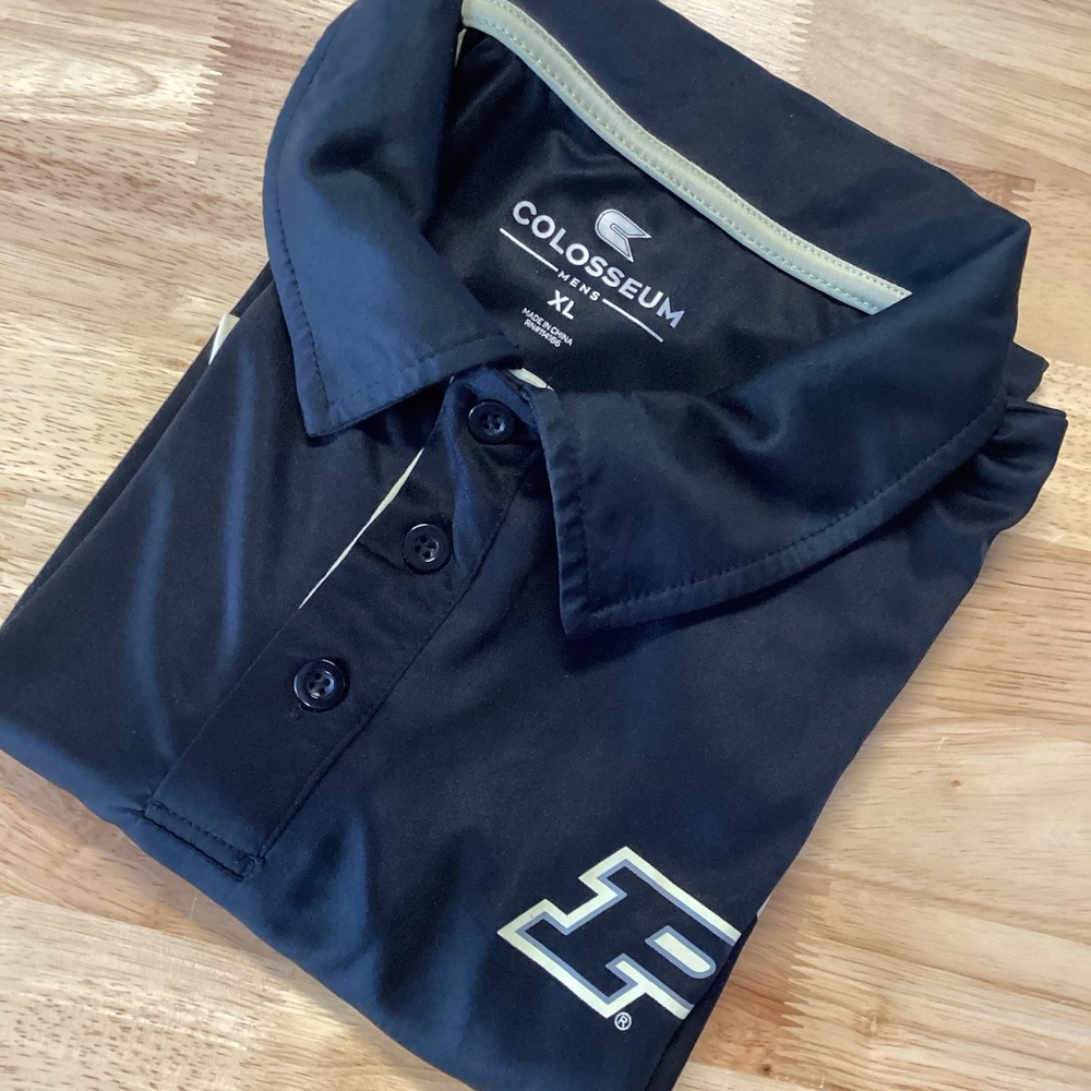 Mens Colosseum Purdue Boilermakers Performance Polo‎ XL Black